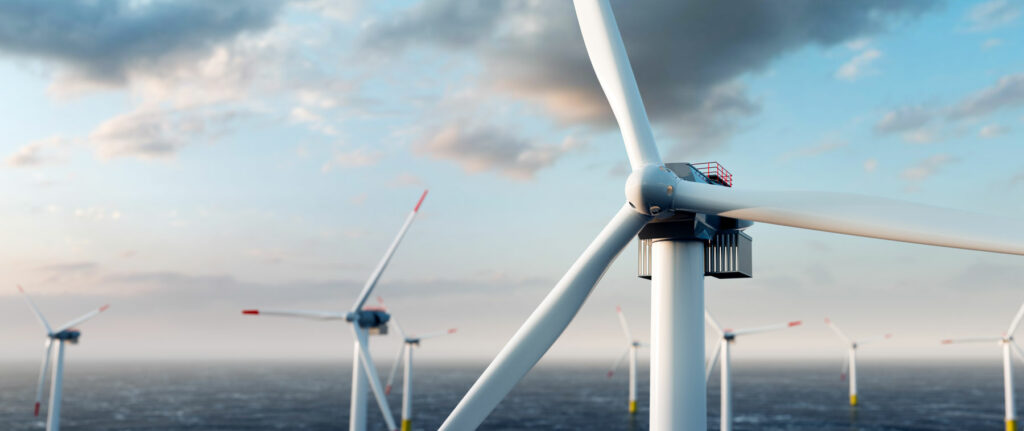 wind turbines in bank of gravity batteries