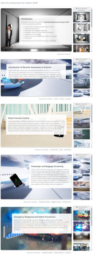 AI generated elearning